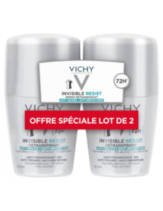 Vichy Déodorant Invisible Resist Dermo-Détranspirant 72H Roll-On - Lot de 2 x 50 ml