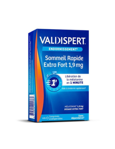 Valdispert Sommeil Rapide Extra Fort 1,9 mg comprimés orodispersibles - 40 comprimés