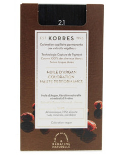 Korres Coloration Permanente Huile d'Argan - Coloration : 2.1 Noir Bleuté