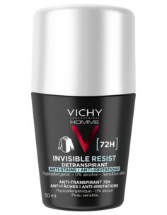 Vichy Homme Déodorant Invisible Resist Dermo-Détranspirant 72H Roll-On - 50 ml