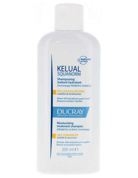 Ducray Kelual Squanorm Shampoing Traitant Hydratant Pellicules Sèches - 200 ml