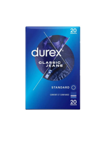 Durex – Préservatifs Jeans Classic Lubrifiés - 20 unités