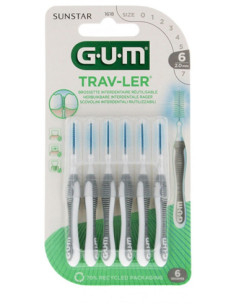 GUM Trav-Ler 6 Brossettes Interdentaires Réutilisables - Taille : 1618 : 2,0 mm