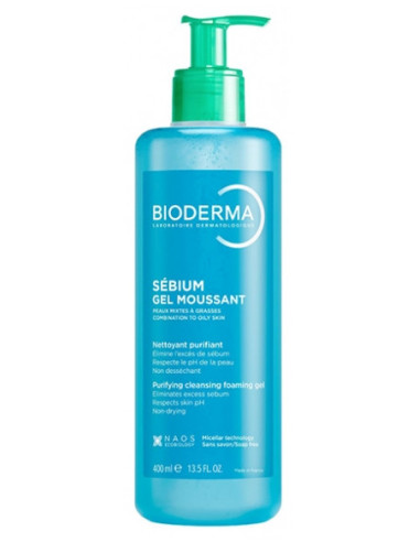 Bioderma Sébium Gel Moussant Nettoyant Purifiant - 400 ml