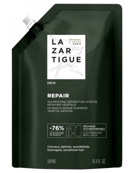 Lazartigue Repair Shampoing Réparation Intense Éco-Recharge 500 ml