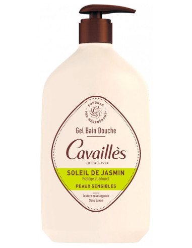 Cavaillès Gel Bain Douche Peaux Sensibles Soleil de Jasmin 1 L
