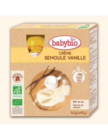 Gourde Dessert Lacté - Crème Semoule Vanille, 4x85g