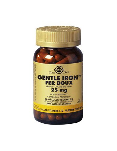 Solgar Gentle Iron Fer Doux 25mg - 90 gélules végétales