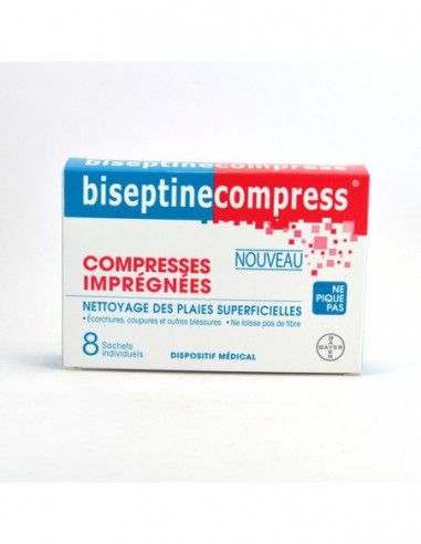 Biseptine Compresses Imprégnées - 8 compresses