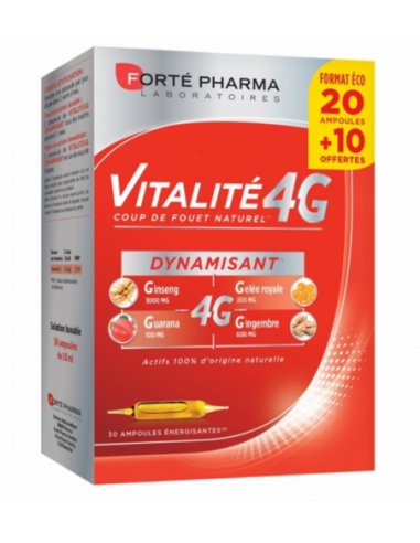 Forté Pharma Vitalité 4G Dynamisant - 30 Ampoules