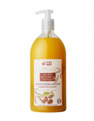 COSM'ETHIK Shampooing Douche Dermatologique Beurre de Karité d'Afrique - 1L