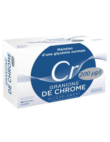 Granions® de chrome 200 μg/j - 30 ampoules
