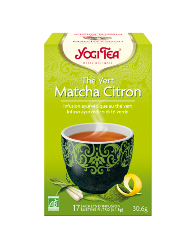 YOGI TEA Thé Vert Matcha Citron Bio - 17 Sachets 1,8g