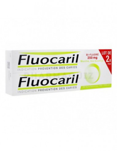 FLUOCARIL BI-FLUORE 250 mg MENTHE, pâte dentifrice - 2 x 75ml