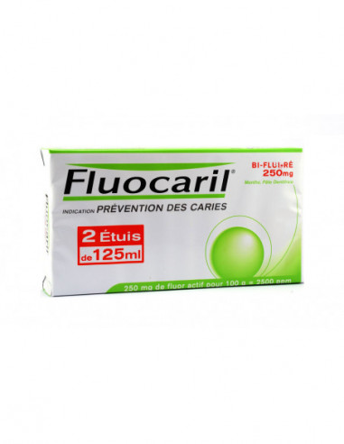 FLUOCARIL BI FLUORE 250 mg MENTHE Pâte Dentifrice  - 2x125 ml