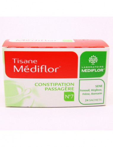 MEDIFLOR N°7 CONTRE LA CONSTIPATION PASSAGERE, mélange de plantes pour tisane en sachet-dose  - 24 sachets