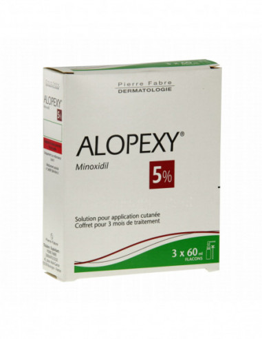 ALOPEXY 5 %, solution pour application cutanée - 3 x 60 ml