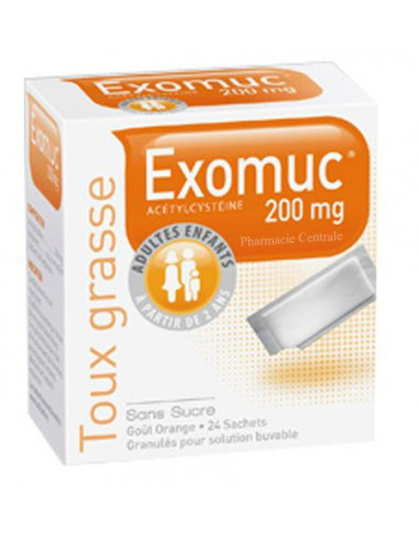 EXOMUC 200 mg, granulés pour solution buvable en sachet - 24 sachets