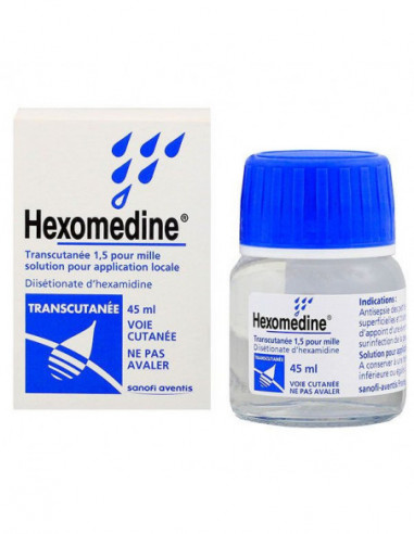 HEXOMEDINE TRANSCUTANEE 1,5 POUR MILLE, solution pour application locale - 45ml