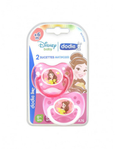 Dodie Disney Baby 2 Sucettes Anatomiques Silicone 6 Mois et + : Princess