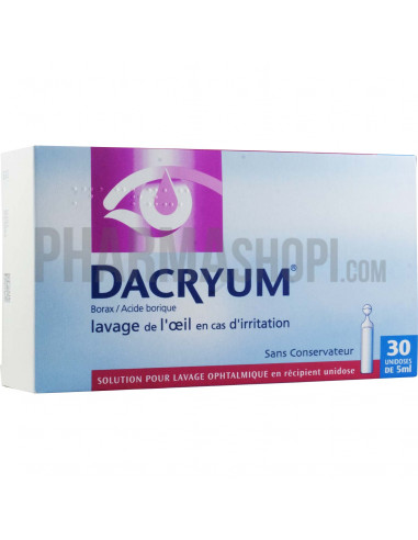 DACRYUM, solution pour lavage ophtalmique en récipient unidose - 30 unidoses