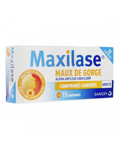 Maxilase Maux De Gorge Alpha Amylase 3000 U Ceip 30 Comprimes Enrobes