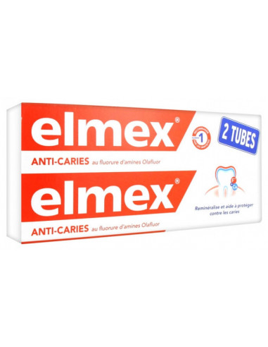 Elmex Dentifrice Anti-Caries - Lot de 2 x 75ml 