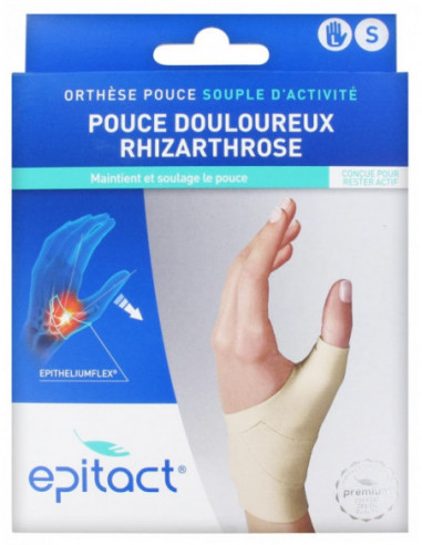 Epitact Orthèse Pouce Souple d'Activité Pouce Douloureux Rhizarthrose Main Gauche - Taille : S