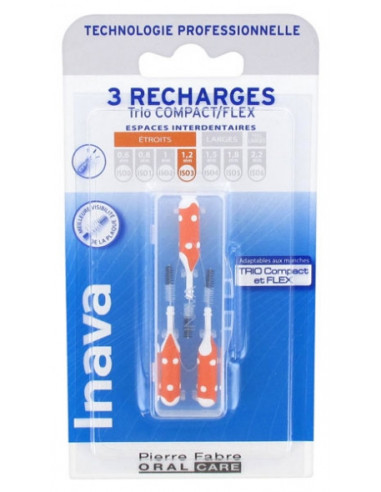 Inava Recharge Brossette Interdentaire Orange - 3 recharges