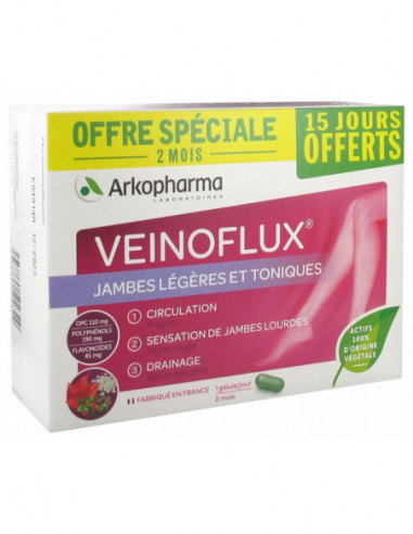 Arkopharma Veinoflux Jambes Légères et Toniques - 60 Gélules