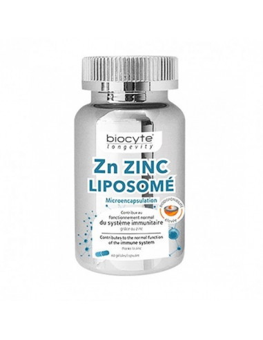 Biocyte Longevity Zn Zinc Liposomal- 60 Gélules