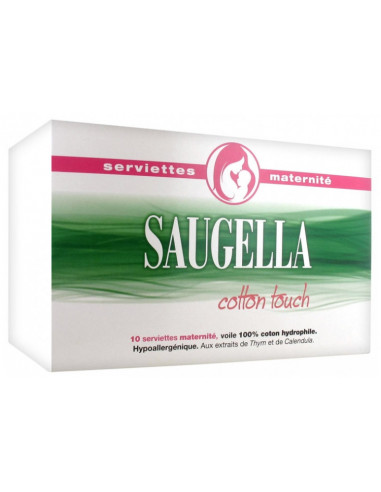 Saugella Cotton Touch Serviettes Maternité - 10 serviettes