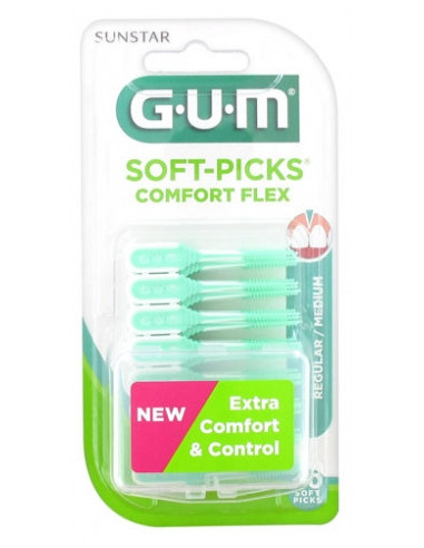 GUM Soft-Picks Comfort Flex Taille : Medium - 40 Unités 