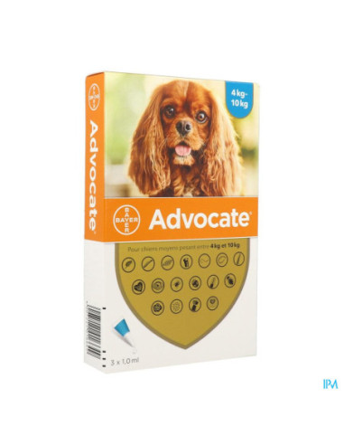  Advocate Chien moyen 4-10 kgs - 1x3ml