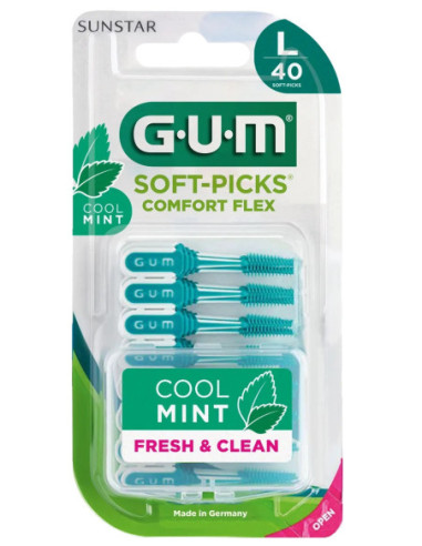  GUM Soft-Picks Comfort flex Cool mint large - 40 bâtonnets interdentaires