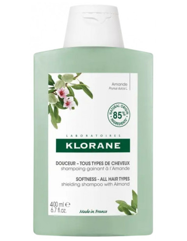 Klorane Douceur - Tous Types de Cheveux Shampoing Gainant à l'Amande - 400 ml