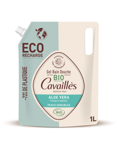 ROGE CAVAILLES Eco-Recharge Gel Bain Douche Certifié Bio Aloé Véra - 1L