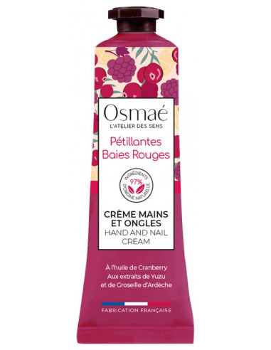 Osmaé Crème Mains et Ongles Pétillantes Baies Rouges - 30 ml