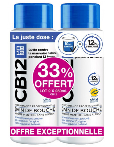 CB12 Bain de Bouche - Lot de 2 x 250 ml CB12 Bain de Bouche - Lot de 2 x 250 ml