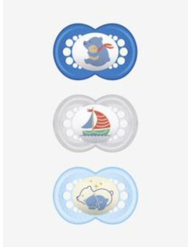 MAM Sucette Original à partir de 18 mois Bleu - Lot de 3 - Silicone