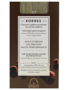 Korres Coloration Permanente Huile d'Argan - Coloration : 8.1 Blond Clair Cendré