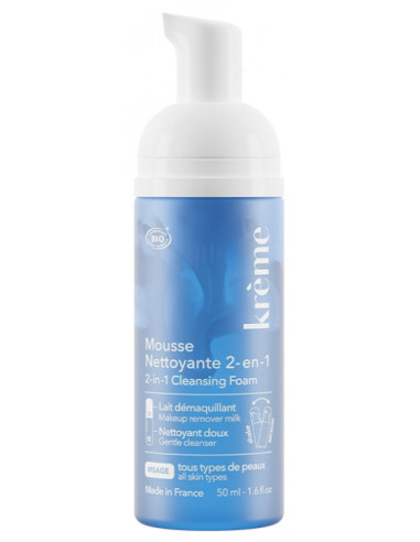 Krème Mousse Nettoyante 2en1 Bio 50 ml