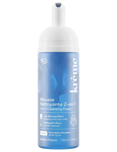 Krème Mousse Nettoyante 2en1 Bio -...