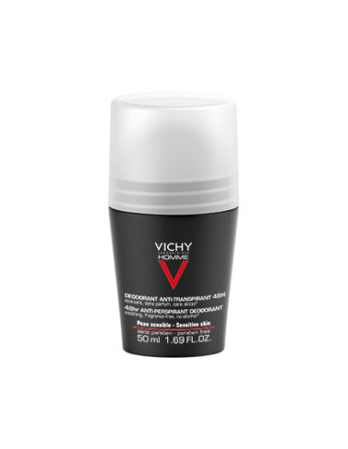 Vichy Homme Déodorant Anti-Transpirant Anti-Irritations 48H Roll-On - 50 ml