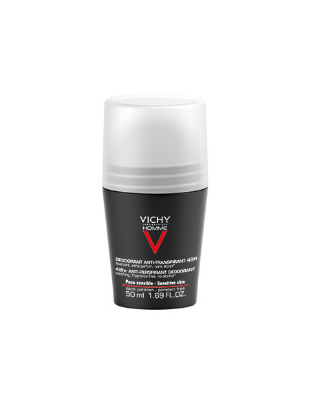 Vichy Homme Déodorant Anti-Transpirant Anti-Irritations 48H Roll-On - 50 ml