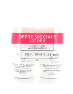 Déodorant Roll-On Anti-Transpirant Peau Sensible ou Épilée - 2x50ml