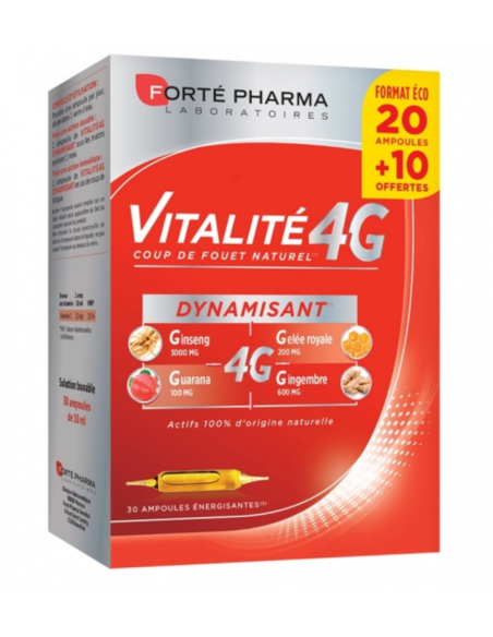 Forté Pharma Vitalité 4G Dynamisant - 30 Ampoules