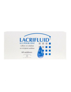 LACRIFLUID 0,13 POUR CENT, collyre en solution en récipient unidose - 60x0.4g