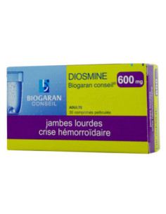 DIOSMINE BIOGARAN CONSEIL 600mg, comprimé pelliculé - 30 comprimés
