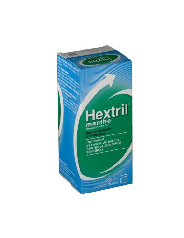 HEXTRIL MENTHE 0,1 POUR CENT, solution pour bain de bouche - 200 ml